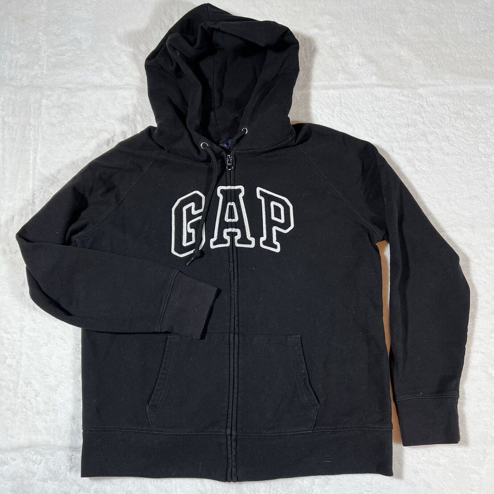 Gap Mens‎ XL Black Full Zip Logo Hoodie Sweatshirt 451203-02